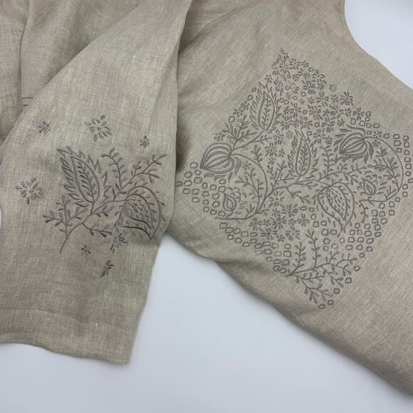 Vintage Ulla Popken Junonia Embroider Linen Jacket - Picture 9 of 14